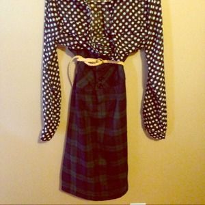 Plaid Pencil Skirt