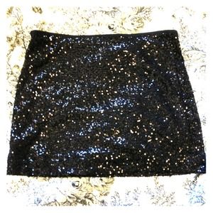 Black Sequin Express Skirt