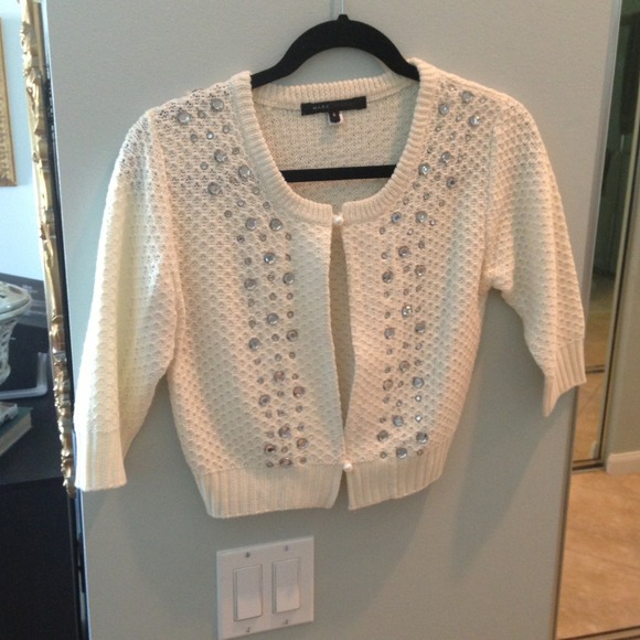 SOLD❗️Marc Jacobs Ivory Cardigan with Rhinestones