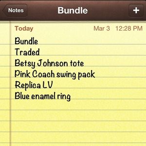 Traded items also the black coach bag!