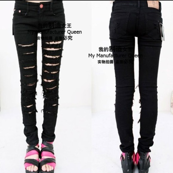 Black machine jeans