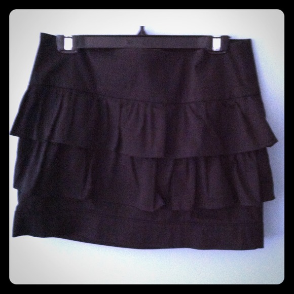 Black Ruffle Mini Skirt