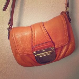 Michael kors crossbody handbag leather orange