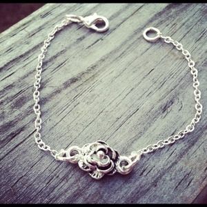 Silver Dainty Rose Bracelet