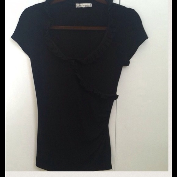 💚BUNDLED💚NWOT Beautiful short sleeve black top. - Picture 4 of 4