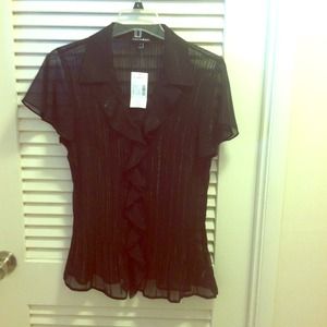 Sparkly sheer button up