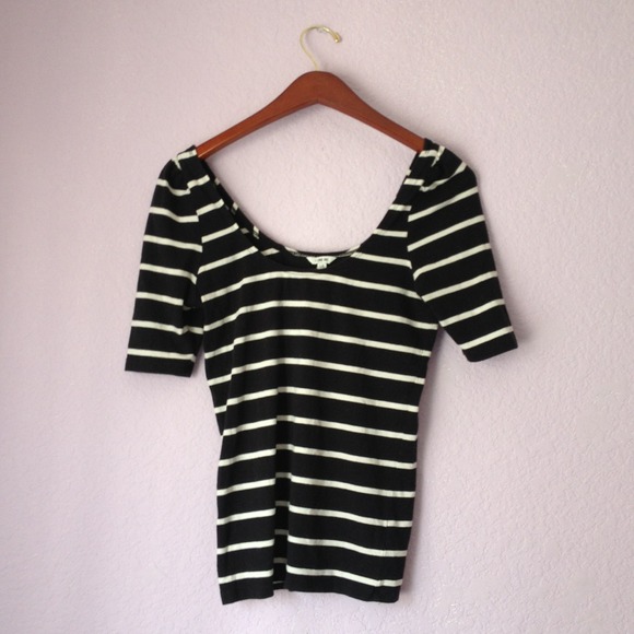 Tops - Striped Scoop Neck Top