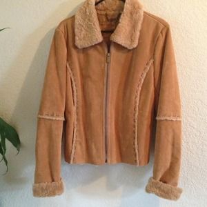 Brand new Winlet leather brown jacket with fur !