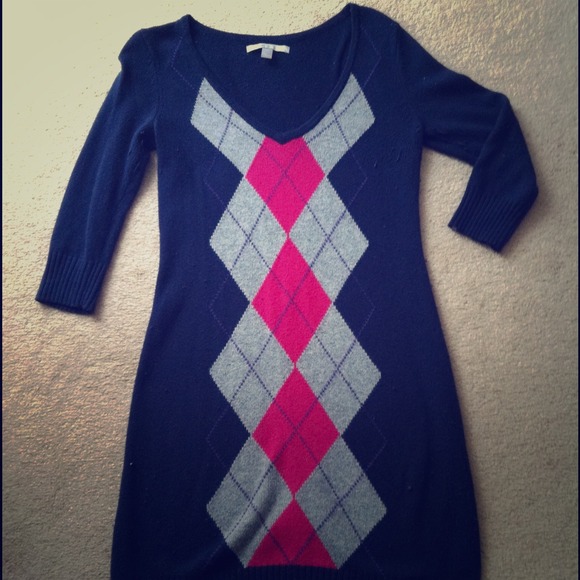⚓ SOLD In Bundle ⚓ Navy Argyle Sweater Dress