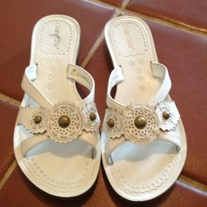 New Cabin Creek white beaded sandals!