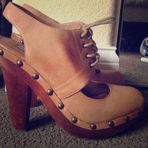 Tan leather with studs. Steve Madden, WORN ONCE