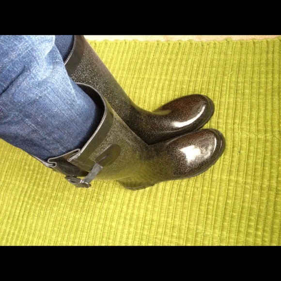 Capelli Black Glittery Rainboots