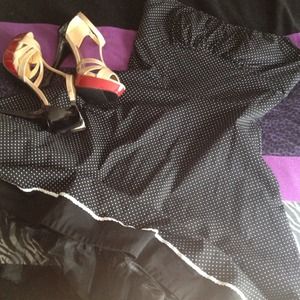 BUNDLE-Black polka dot dress & black sweater dress