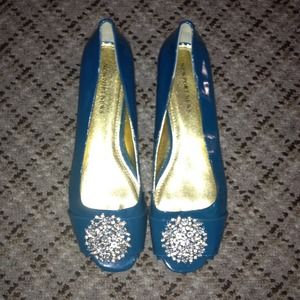 Jeweled peep toe shoes
