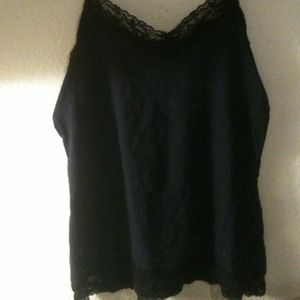 Laced black tank top