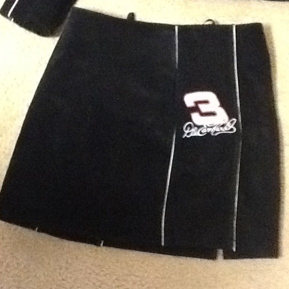 Dale Earnhardt suede jacket  M skirt  6 set blk - Picture 3 of 4