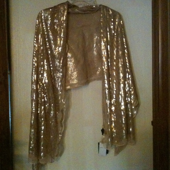 🌰TRADED🌰Gold sequin wrap NWT
