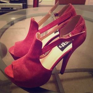 *REDUCED* Wine Colored Peep-Toe Heels