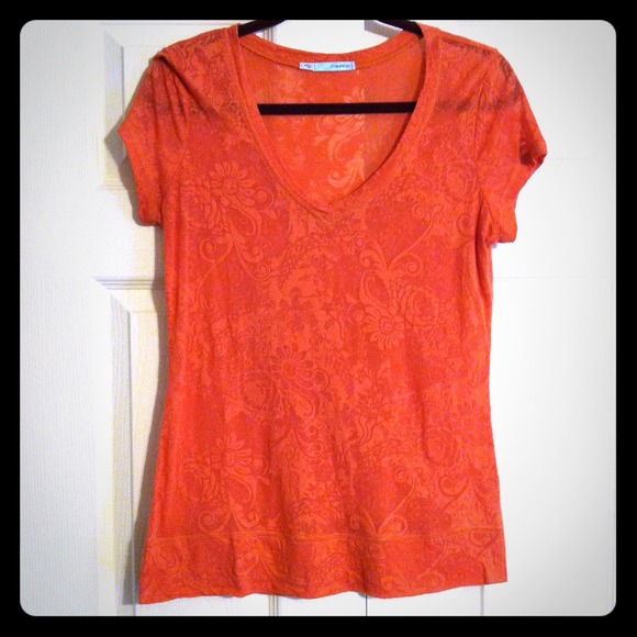 ⛔Sold⛔NWOT Maurices sheer orange top