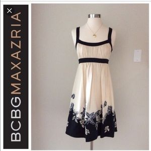 ***SALE*** BCBG cream and black flower dress
