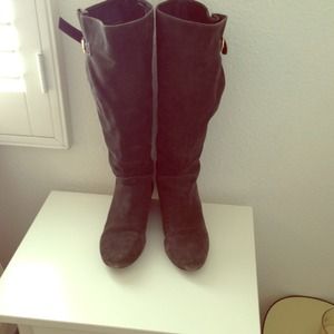 Steve Madden Gray suede slouchy boots