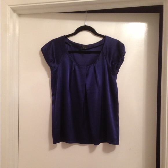 Theory navy satin top