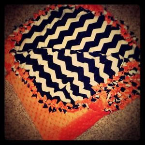 Adult large chevron black and white blanket!!
