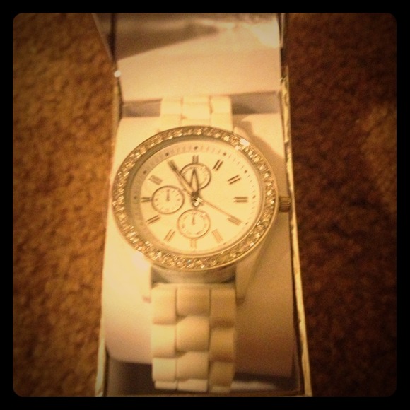 White diamond watch