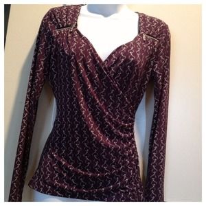 SOLD HOME PARTY M. Mors Aubergine Faux Wrap Top