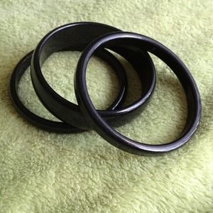 Set of 3 Black Bangles