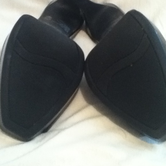 *REDUCED* Fioni Black Pattened Open Toe 4' Heels - Picture 3 of 4