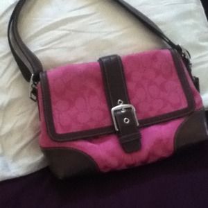 Reserved***Pink/brown Coach purse