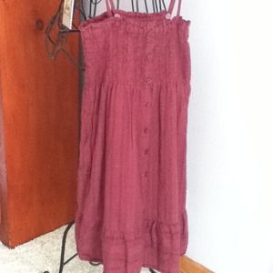 Maroon /hint of plum cute linen baby doll dress