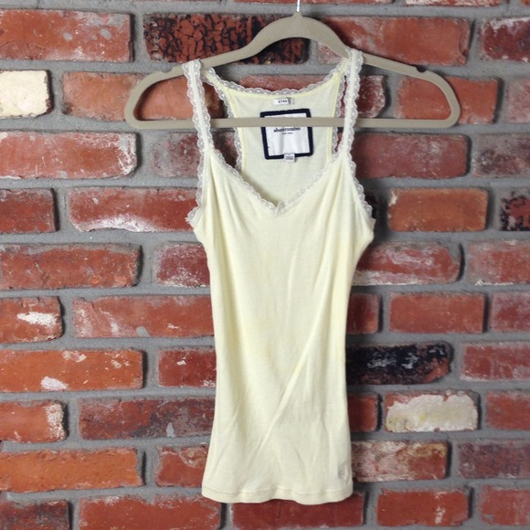 Yellow Abercrombie lace trimmed cami