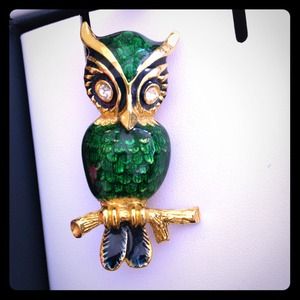 Gold plated owl pin