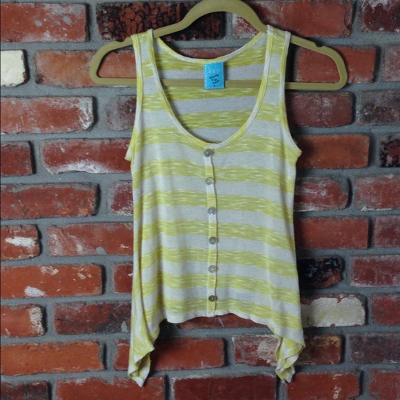 White & yellow striped tank top