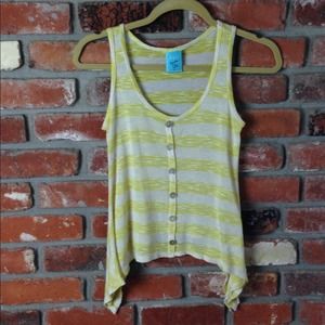 White & yellow striped tank top