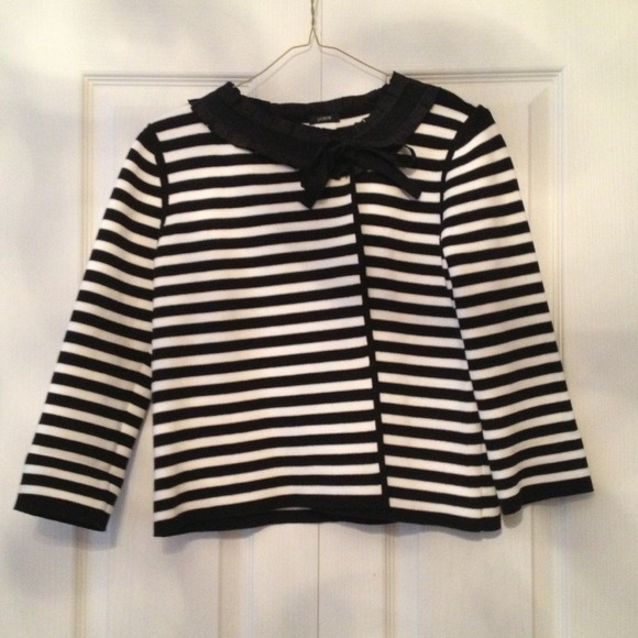 J crew cotton 3/4 sleeve sweater/jacket size small