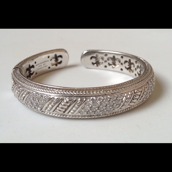 Judith Ripka sterling textured and dominique cuff