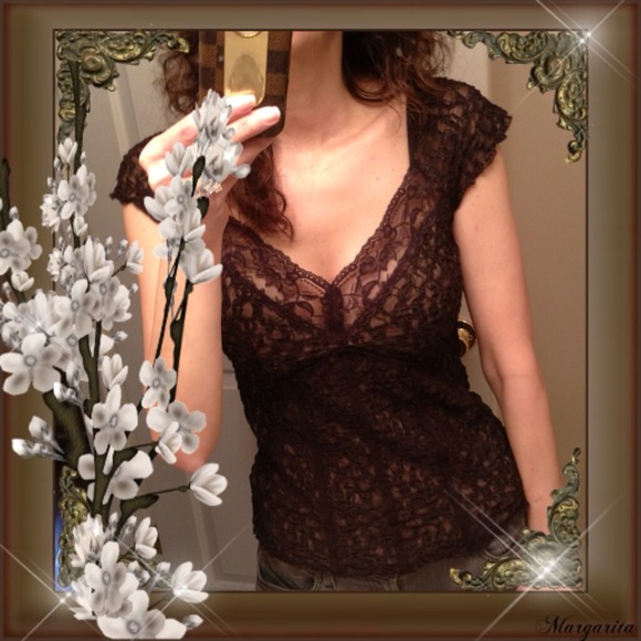 Brown lace top