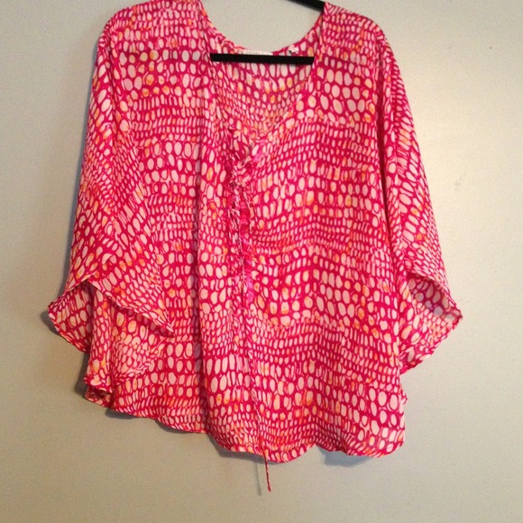 Pink & White with a little orange detail top