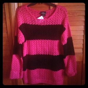 Hot pink and black sweater