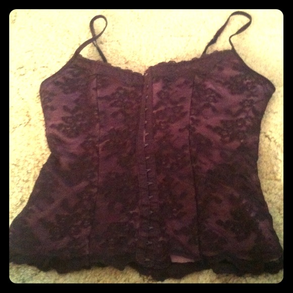 Purple floral corset top