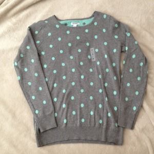 NWT Grey and mint polka dot sweater