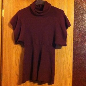 Chiara Mente Burgundy Turtle Neck Cowl Sweater SzM