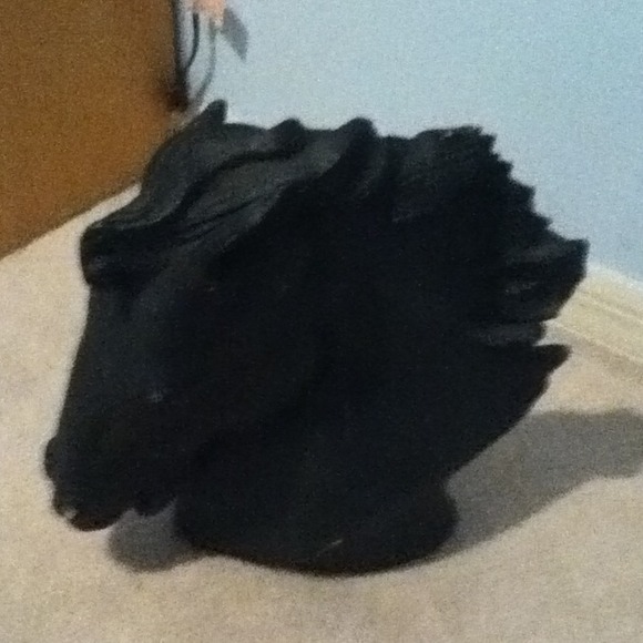 Glass sculpture horse head