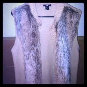 H&M faux fur vest