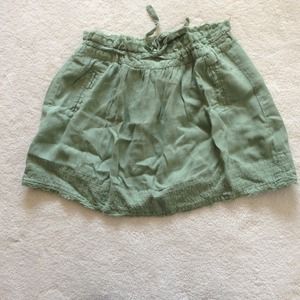 Zara green drawstring skirt