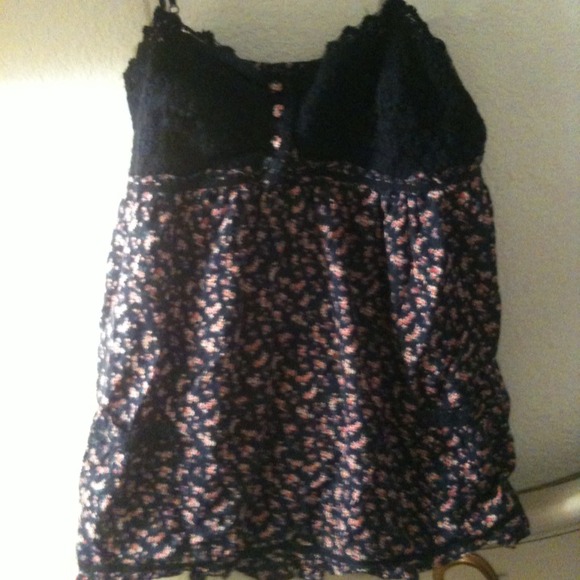 Blue and pink flower printed blouse - Picture 1 of 4