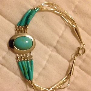 Sterling Liquid Silver & Turquoise bracelet